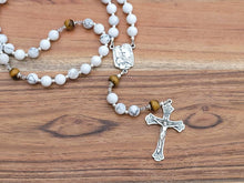 Load image into Gallery viewer, St. Joseph Rosary – Handcrafted Italian Silver Oxide &amp; Natural Gemstone Rosary
