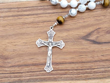 Load image into Gallery viewer, St. Joseph Rosary – Handcrafted Italian Silver Oxide &amp; Natural Gemstone Rosary
